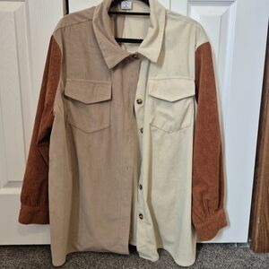 Cozy Casual Corduroy Colorblock Shirt